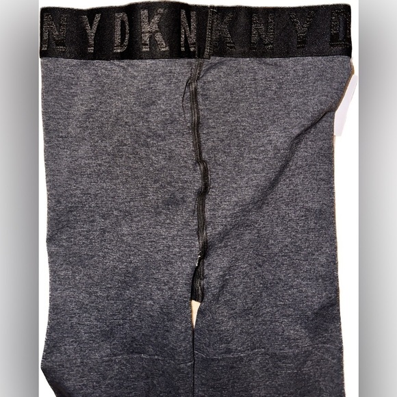 DKNY Control Top Cozy Charcoal Heather Grey Opaque Tights Size Small S New - Picture 3 of 3